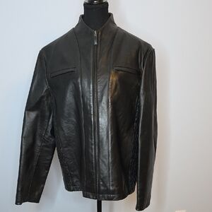 Claiborne Luxe Men's Stunning Black Leather Jacket